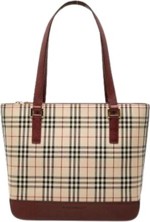Burberry Pre-owned Canvas Tote Bag - Dames - Vintage Shopper - Beige - ONE Size - Vintage