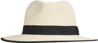 Bruno Magli Ribbon Trim Fedora in White Black at Nordstrom Rack
