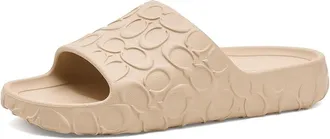 Coach Bay Slides Mens Sandals Ivory : 12 D - Medium, Synthetic