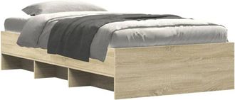 vidaXL Estructura de cama sin colchón madera roble Sonoma 75x190 cm Vidaxl