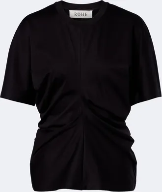 R&oacute;he R&oacute;he Gathered cotton and silk-blend t-shirt