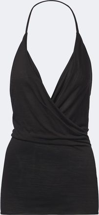 Rick Owens Top drapeado en mezcla de lana y seda