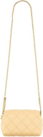 Tory Burch Womens Fleming Shoulder Bag Beige Lamb Leather