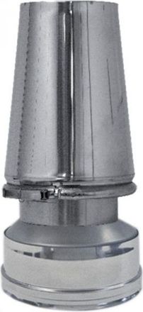 MBM Tubo De Humos De Pared Doble Aislado De Acero Inoxidable Con Terminal En Forma De Sombrero C&oacute;nico Dn 150/200