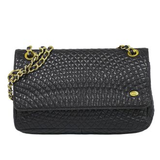 Bally Vintage Chain Quilted Leather Leather Shoulder Bag Bag (Pre-Owned)