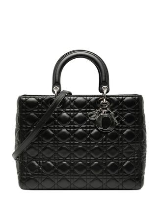 Dior 2013 Large Lambskin Cannage Lady Dior satchel - Black