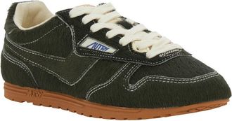 Autry Womens Low-Top Sneakers Windspin Green Suede Cow Leather Trainers