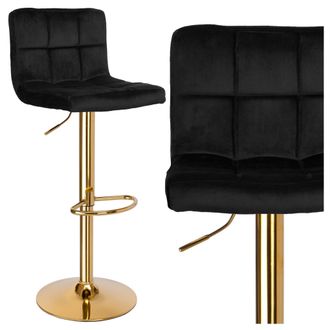 OEM Taburete De Bar Arako Gold, Terciopelo Negro