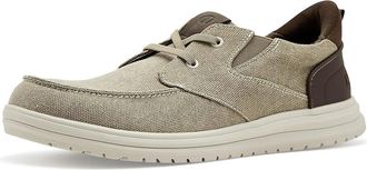 Nunn Bush Brew City Easy On And Moccasin Toe Hands Free Oxford Organic Canvas Lace-Up Mens Shoes Beige : 8.5 W (EE)
