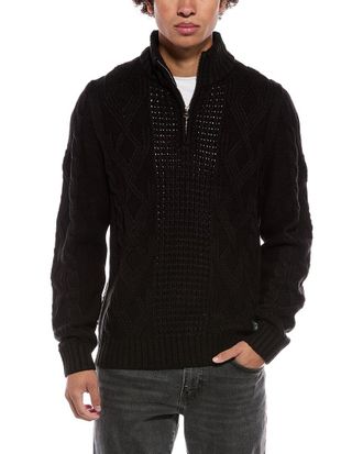 Weatherproof Vintage Weatherproof Vintage Chunky Cable Knit Quarter Zip Mock Neck Sweater