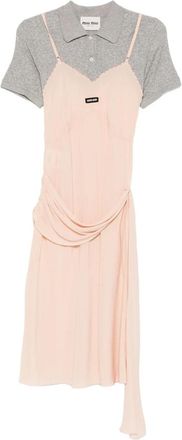Miu Miu Scalloped-edge Draped Midi Dress