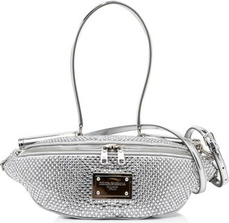 Dolce & Gabbana Pre-owned Belt Bags, female, Gray, Size: ONE SIZE Pre-owned Embellished Waist Bag with Adjustable Strap