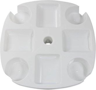 OEM Mesa De Exterior Para Sombrillas: 4 Portavasos Y Cajones Ideal Para Sombrillas De Playa Y Patio