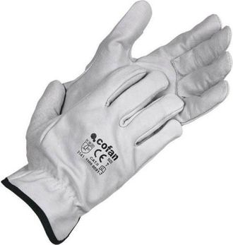 cofan Cofan - Guantes De Piel De Vacuno Calidad Est&aacute;ndar T-10 (bl&iacute;ster 12 Pares)