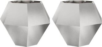 vidaXL Jardinera 2 Pcs Plateado 100 X 100 X 80 Cm Acero Inoxidable Vidaxl