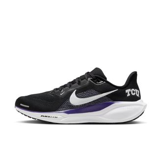 Nike TCU Pegasus 41 Nike Mens College Road Running Shoes in Black | FZ5143-002