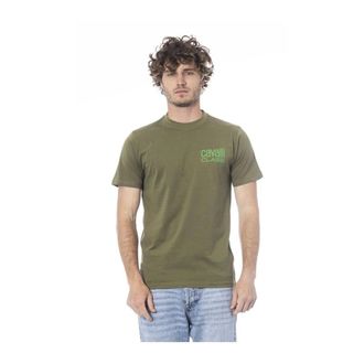 Cavalli T-Shirts, male, Green, Size: XL Green Logo Cotton T-Shirt Men