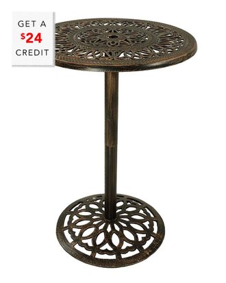 Sunnydaze Round Bar-Height Cast Iron Outdoor Patio High Top Pub Table with $24 Credit