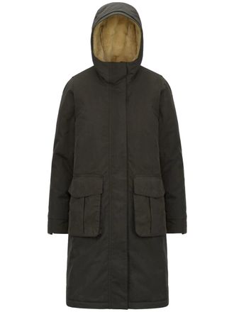 K-Way Black Brunil Cotton Feel Hooded Coat