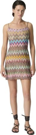 Missoni Mini Cover-up Dress In Lam&eacute; Viscose With Macro Zigzag Pattern in Black & Multicoloured at Nordstrom, Size 42 It
