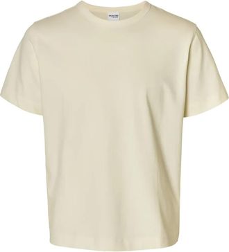 Selected crew-neck T-shirt - men - Cotton - L - Neutrals