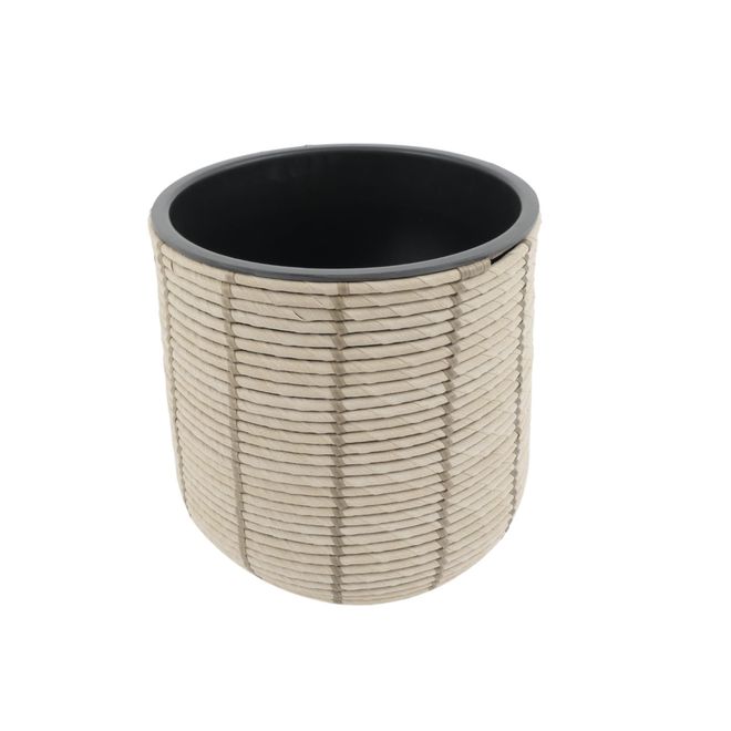 rattan pflanztopf Gestreifter Rattan-Blumentopf Zwiebel grau - Innen- und Außentopf kaufen
