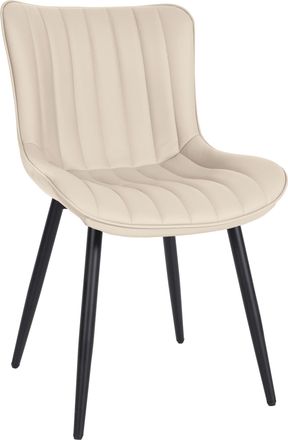 Clp Clp - Silla De Comedor Largo En Terciopelo O Polipiel Crema Simil Cuero