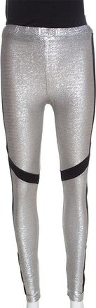 Just Cavalli Metallic Patched Stretch Knit Leggings