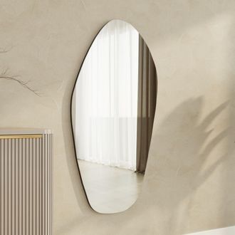 Dmora Espejo Bultei, Forma Ovalada, Tipo De Pared, Estructura Transparente, 60x120h Cm Negro