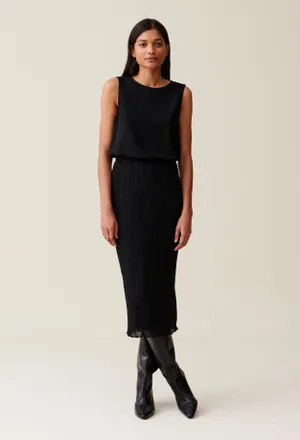 Claudie Pierlot Robe 7/8ème col rond élastiquée