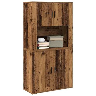 Berkfield Home Highboard Old Wood 80x33x150 cm Engineered Wood in Brown | Size: 80 x 33 x 150 cm