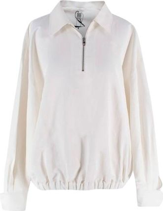 Toteme Off White Linen Blend Tracksuit Top Size XXS