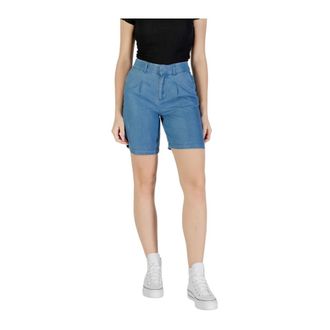 Only Plain Lyocell Shorts - Dames - Denim shorts - Blauw - W26 - Korte Broeken