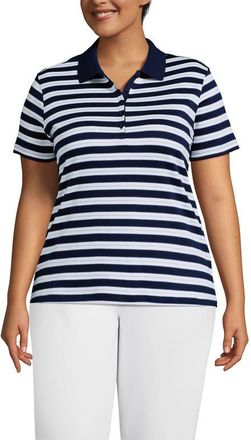 Lands End Supima Cotton Polo Shirt in Midnight Sky Poetic Floral at Nordstrom, Size 2X