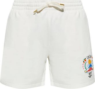 Casablanca Shorts con coulisse e logo - Bianco