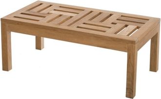 Macabane Mesa de centro de jardín de madera de teca de 100x50 cm