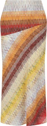 M Missoni Chevron Print Midi Skirt