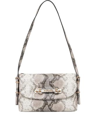 Guess Co snakeskin-effect chain satchel bag - Grey