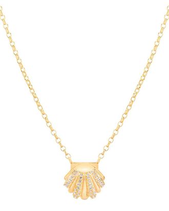Gabi Rielle 14K Over Silver Cz Seashell Necklace