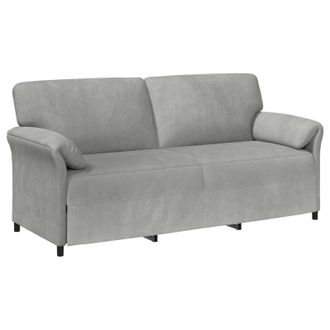 vidaXL Sof&aacute; De 3 Plazas Gris Claro 198 X 83 X 95 Cm Terciopelo Vidaxl
