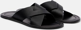 The Row Malick Cross leather sandals