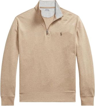 Ralph Lauren Zip-through Sweater - Heren - Vesten met rits - Beige - M - Hoodies & sweatvesten