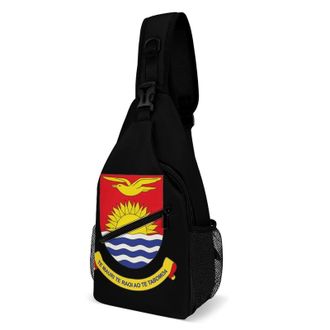 Generic Kiribati Logo Unisex Shoulder Bags Casual Crossbody Chest Bag Sling Backpack for Hiking Cycling Travel