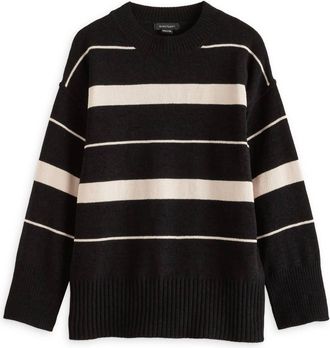Sanctuary Womens Modern Tunic Sweater In Black/almond Stripe