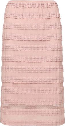 N&deg;21 Midi Rok - Dames - Midirokken - Roze - 2XL - Katoen - Rokken