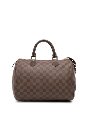 Louis Vuitton 2010 Damier Ebene Speedy 30 boston bag - women - Fabric/Leather - One Size - Brown
