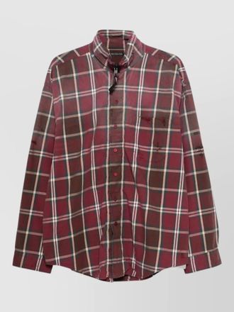 Balenciaga checked flannel shirt long sleeves pocket