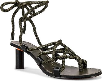Rag & Bone Womens Rag & Bone Infinity Sandal Olive Night Ankle Tie Block Heel KHD737