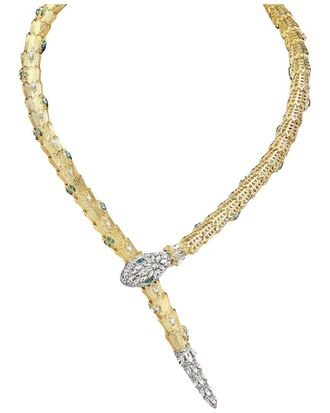 Liv Oliver 18K Plated Cz Serpent Lariat Necklace