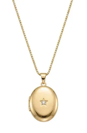 Argento Vivo Oval Locket Pendant Necklace in Gold at Nordstrom